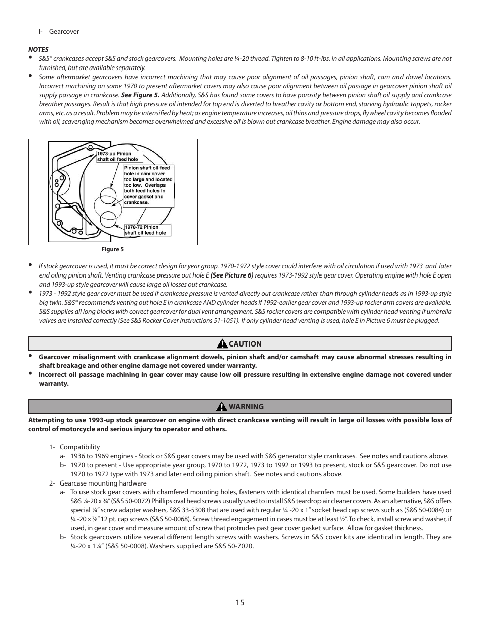 S&S Cycle Super Stock and Special Application Crankcases for 1936-99 Big Twin Engines User Manual | Page 15 / 20