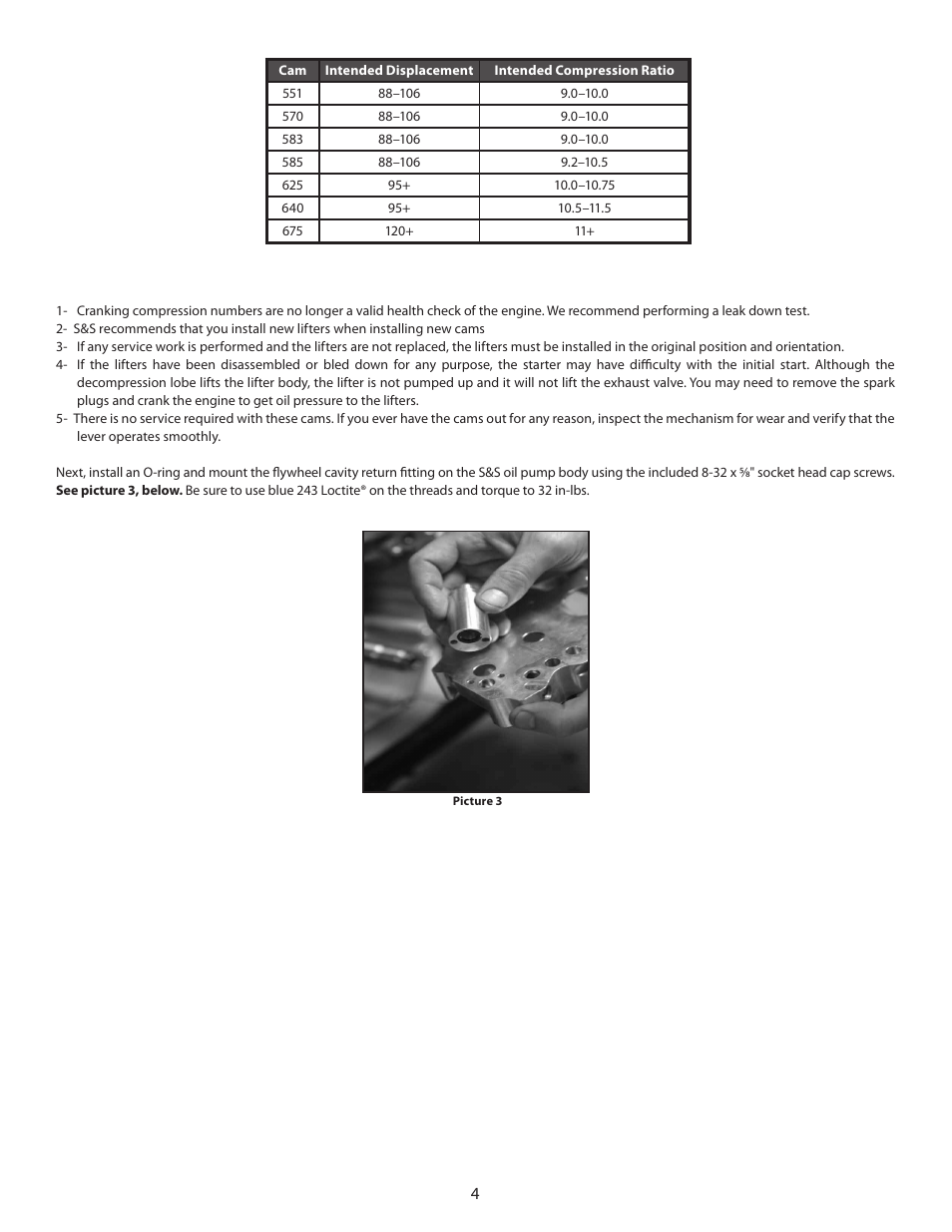 S&S Cycle Oil Pump for T-Series Engines and Harley-Davidson Twin Cam 88 Engines, Including Standard and Easy Start Camshafts User Manual | Page 4 / 18