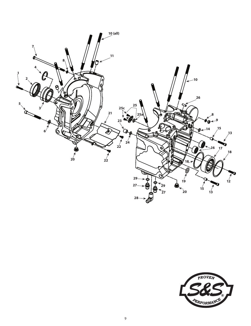 S&S Cycle Crankcases for Harley-Davidson 2007–Up Touring Models With Twin Cam 96/103 Engines User Manual | Page 9 / 9