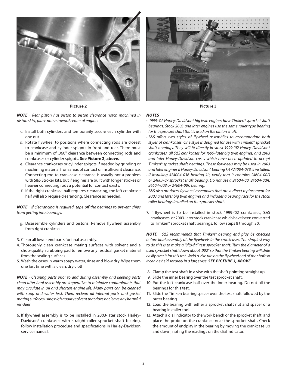 S&S Cycle Three Piece Flywheel Assemblies for 1999-Up Harley-Davidson big twin engines and S&S T-Series engines User Manual | Page 3 / 4