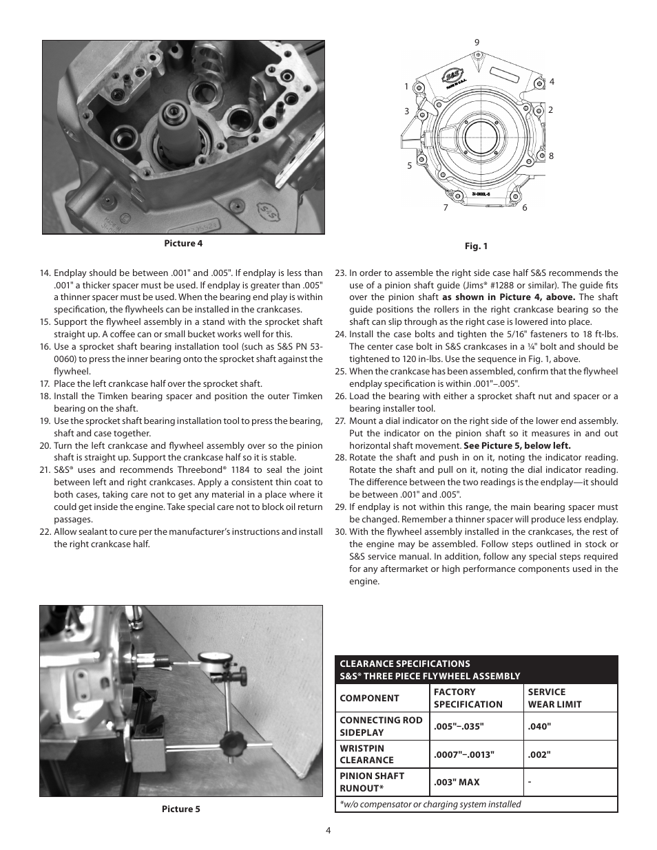 S&S Cycle Three Piece Flywheel Assemblies for 1999-Up Harley-Davidson big twin engines and S&S T-Series engines User Manual | Page 4 / 4