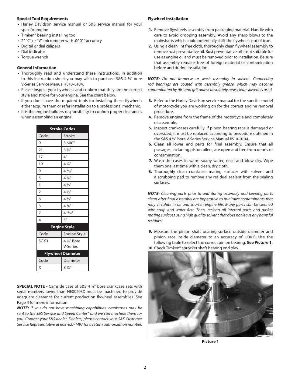 S&S Cycle Three Piece Flywheel Assemblies for S&S V-Series Engines for 1984-99 Harley-Davidson Big Twins User Manual | Page 2 / 5