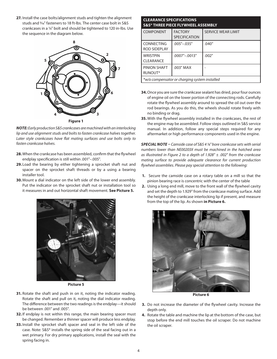 S&S Cycle Three Piece Flywheel Assemblies for S&S V-Series Engines for 1984-99 Harley-Davidson Big Twins User Manual | Page 4 / 5