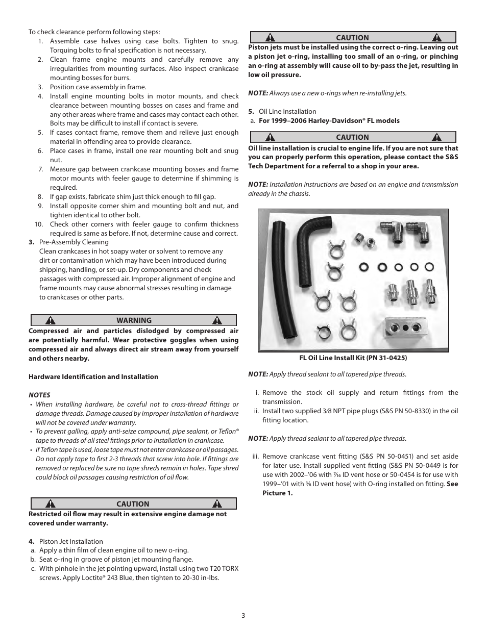 S&S Cycle Crankcase for Harley-Davidson Twin Cam 88 Engines User Manual | Page 3 / 11