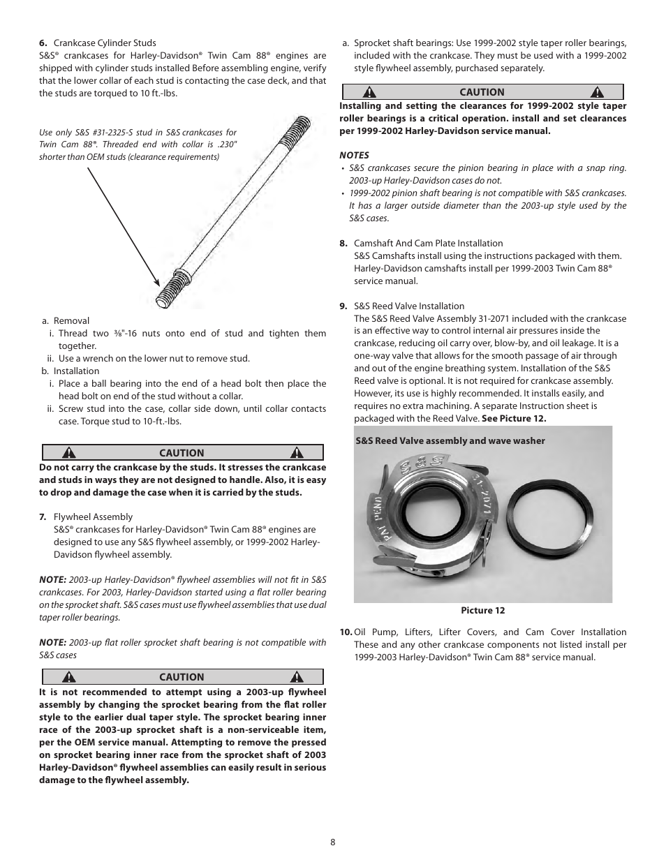 S&S Cycle Crankcase for Harley-Davidson Twin Cam 88 Engines User Manual | Page 8 / 11