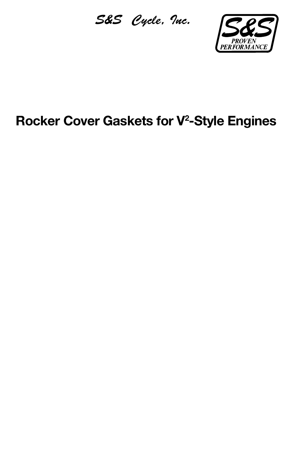 S&S Cycle Rocker Cover Gaskets for V2-Style Engines User Manual | 1 page