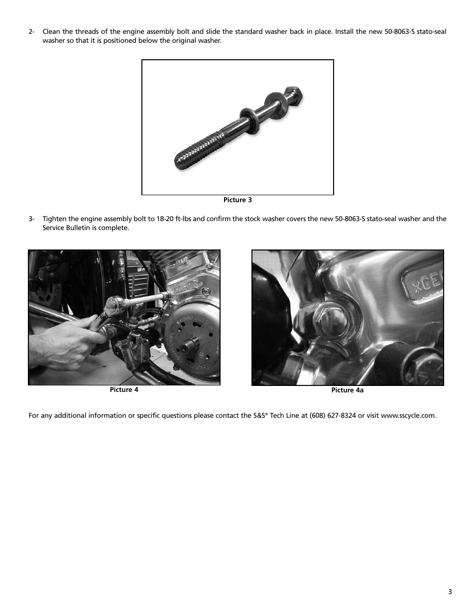 S&S Cycle Possible Oil Seepage with PN 50-8063-S User Manual | Page 3 / 4