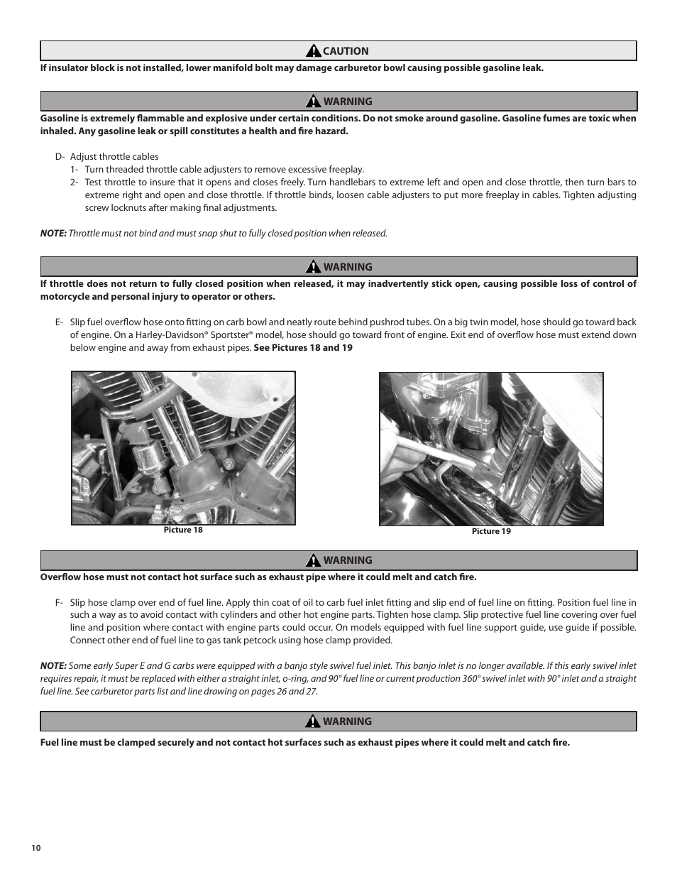 S&S Cycle Super E and G Series Shorty Carburetors User Manual | Page 10 / 36