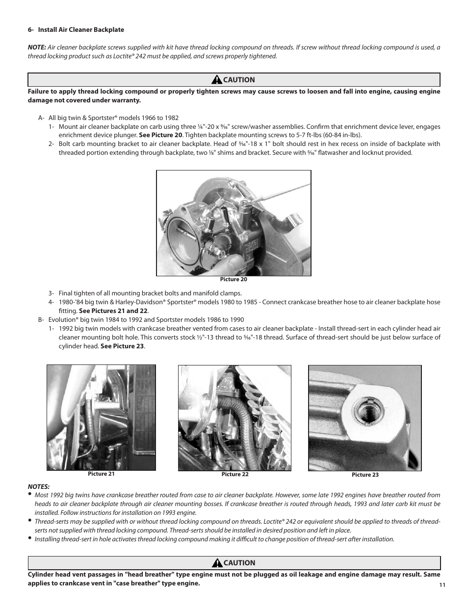 S&S Cycle Super E and G Series Shorty Carburetors User Manual | Page 11 / 36