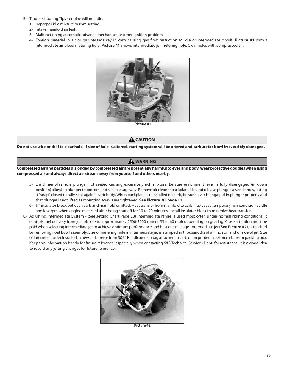 S&S Cycle Super E and G Series Shorty Carburetors User Manual | Page 19 / 36