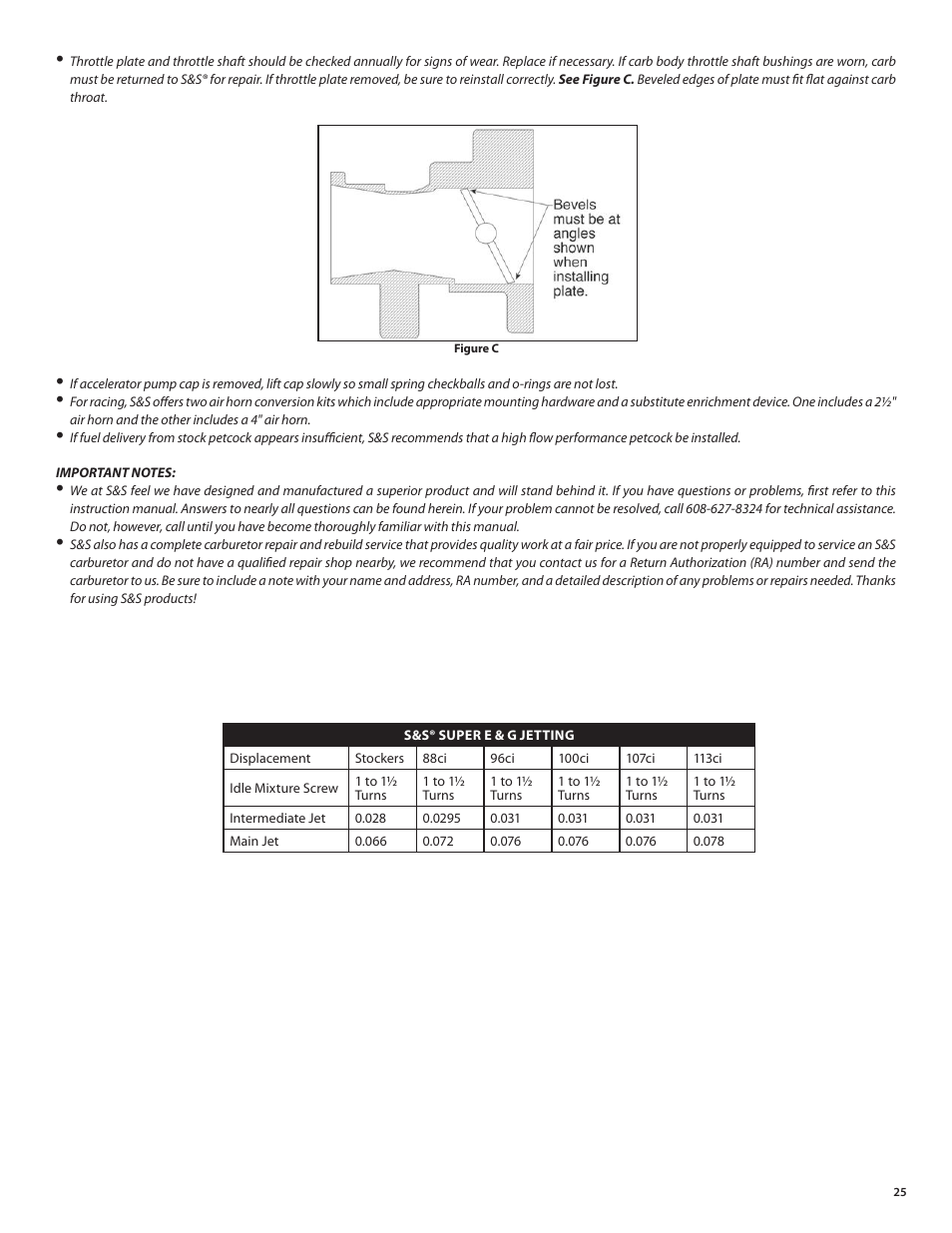 S&S Cycle Super E and G Series Shorty Carburetors User Manual | Page 25 / 36