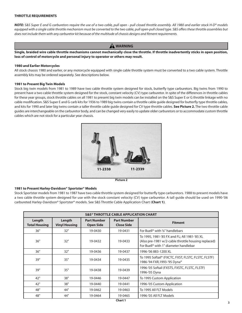 S&S Cycle Super E and G Series Shorty Carburetors User Manual | Page 3 / 36