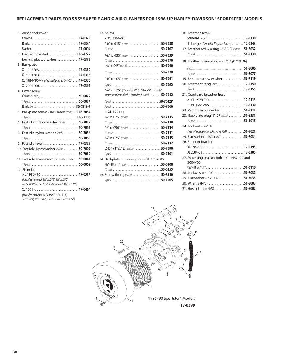 S&S Cycle Super E and G Series Shorty Carburetors User Manual | Page 30 / 36