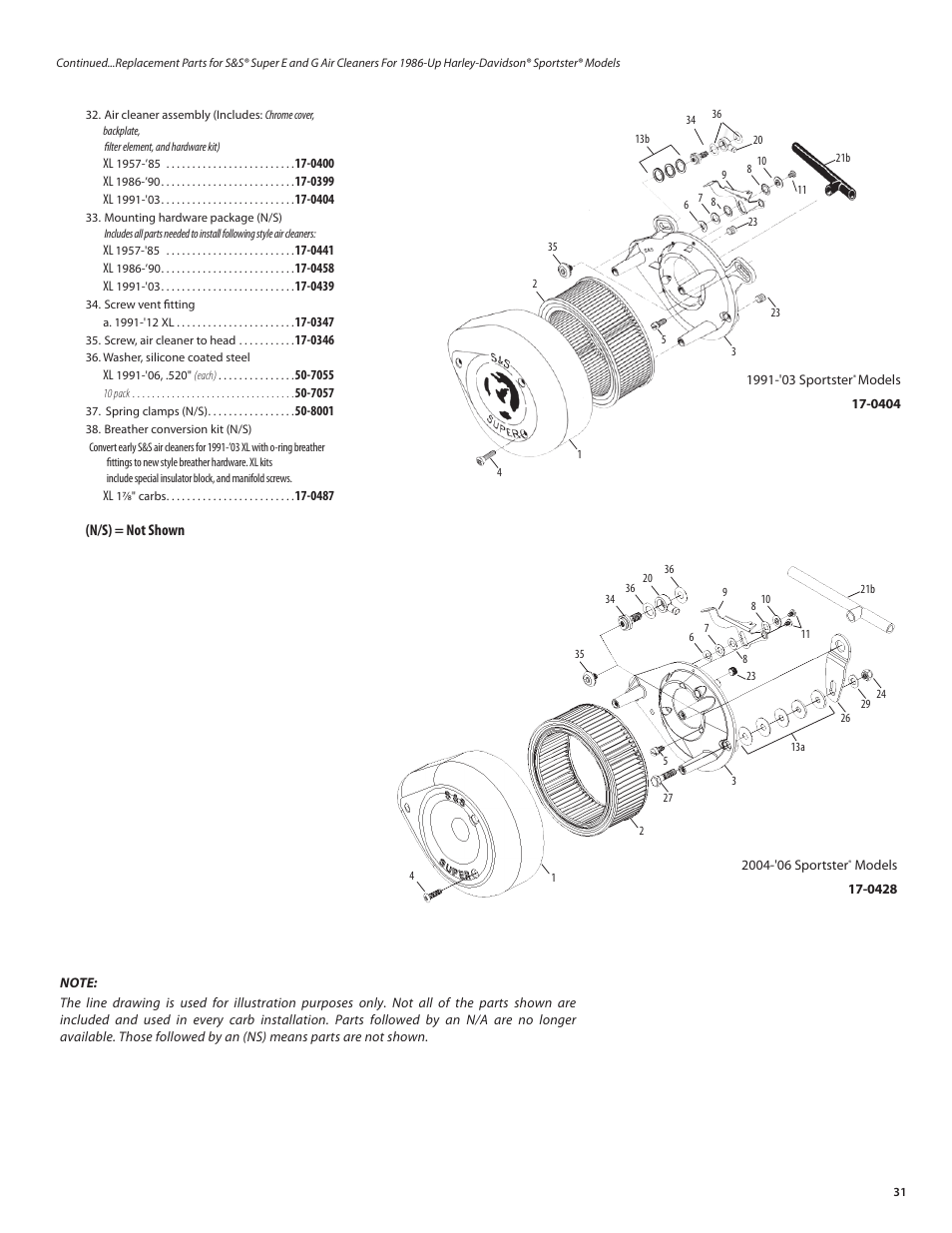 S&S Cycle Super E and G Series Shorty Carburetors User Manual | Page 31 / 36