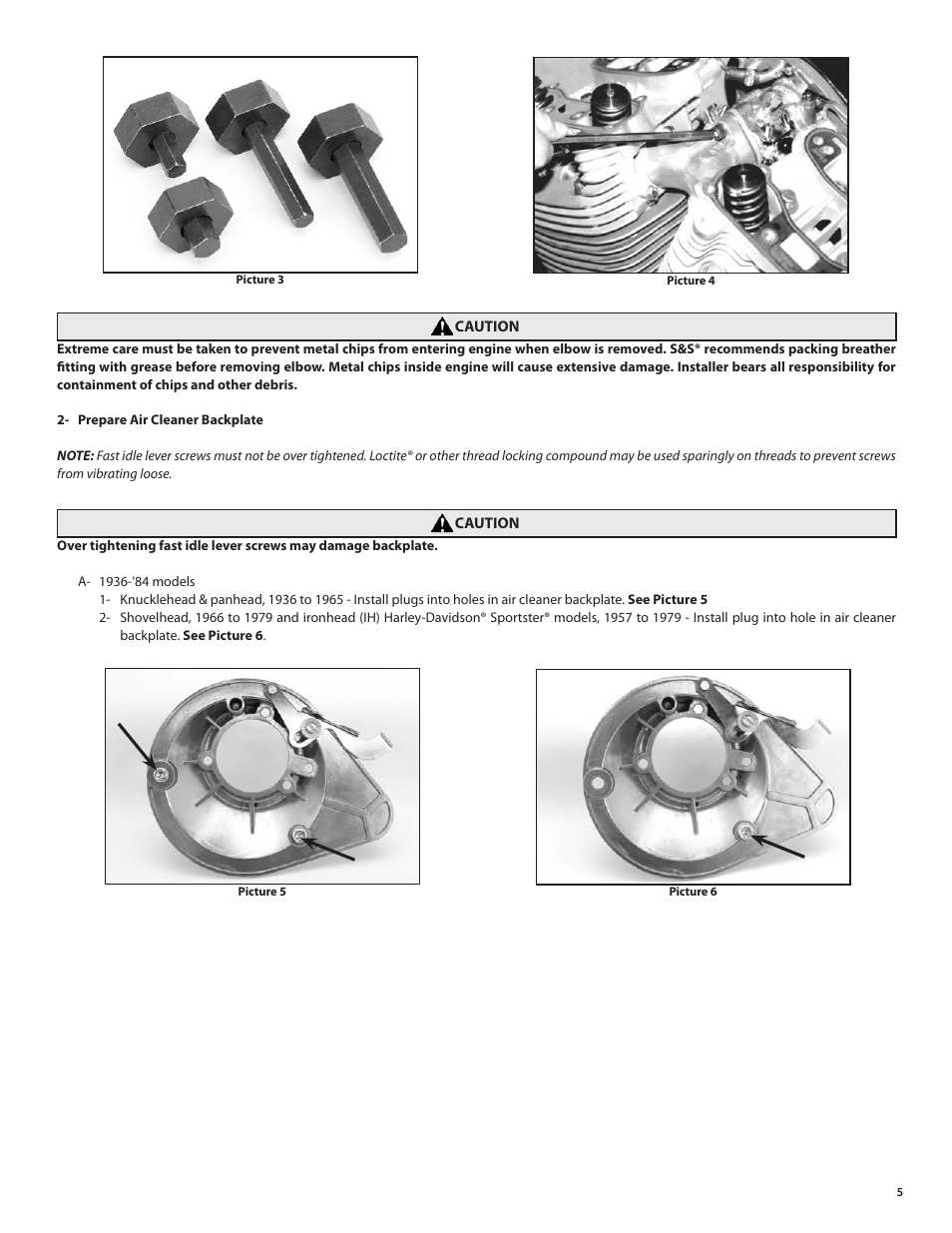 S&S Cycle Super E and G Series Shorty Carburetors User Manual | Page 5 / 36