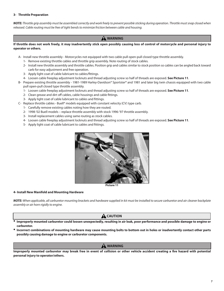 S&S Cycle Super E and G Series Shorty Carburetors User Manual | Page 7 / 36