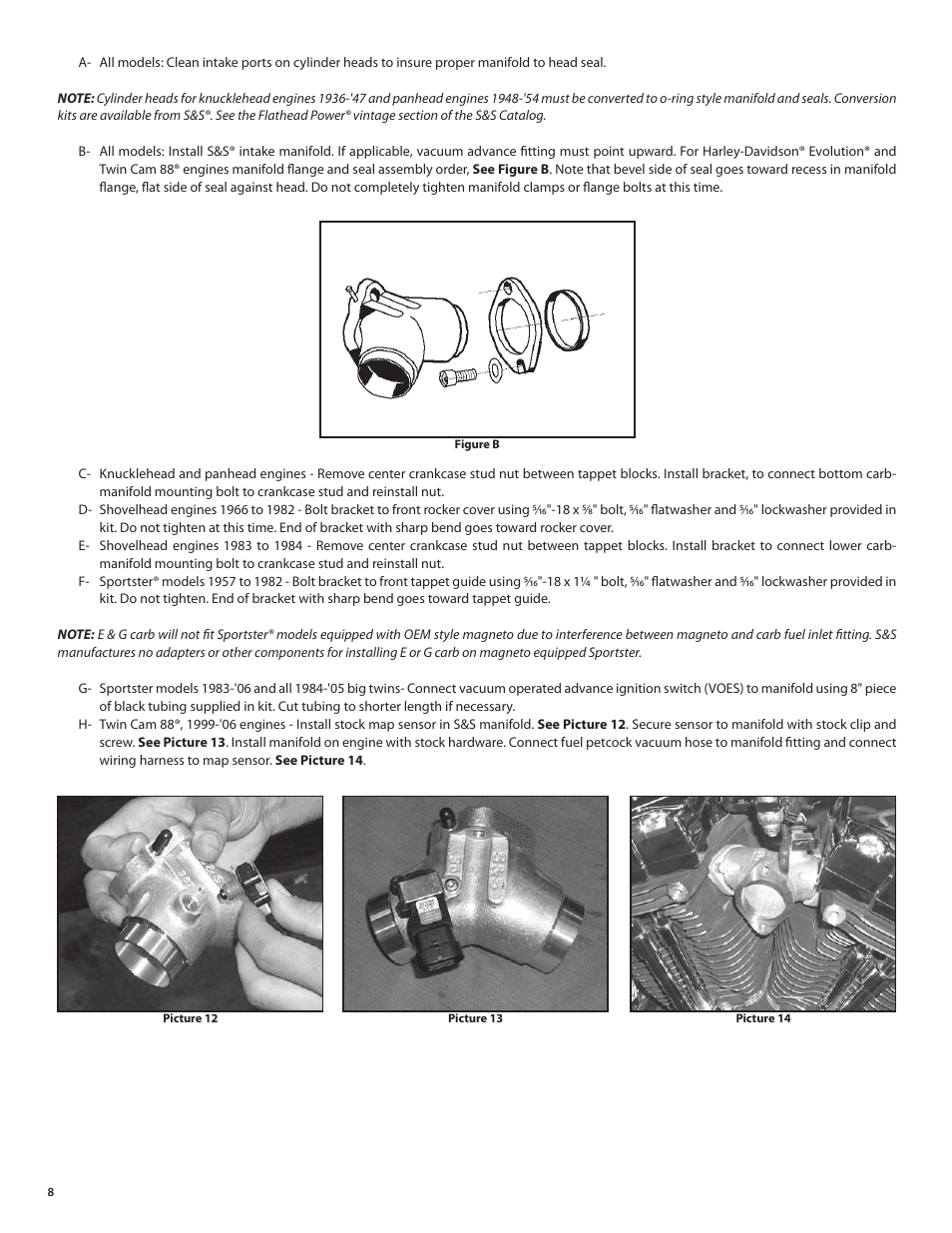 S&S Cycle Super E and G Series Shorty Carburetors User Manual | Page 8 / 36