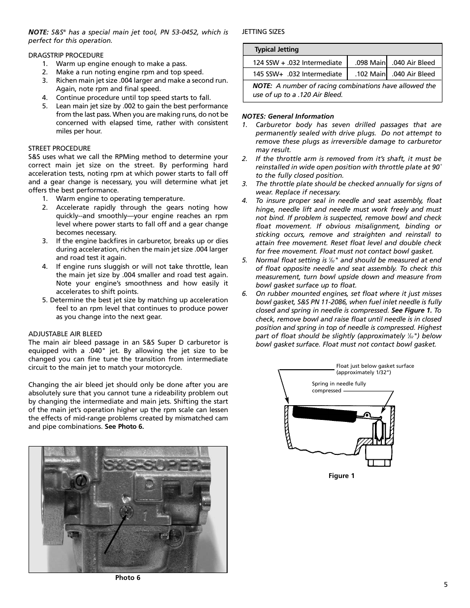 S&S Cycle Super D Gasoline Carburetor User Manual | Page 5 / 8