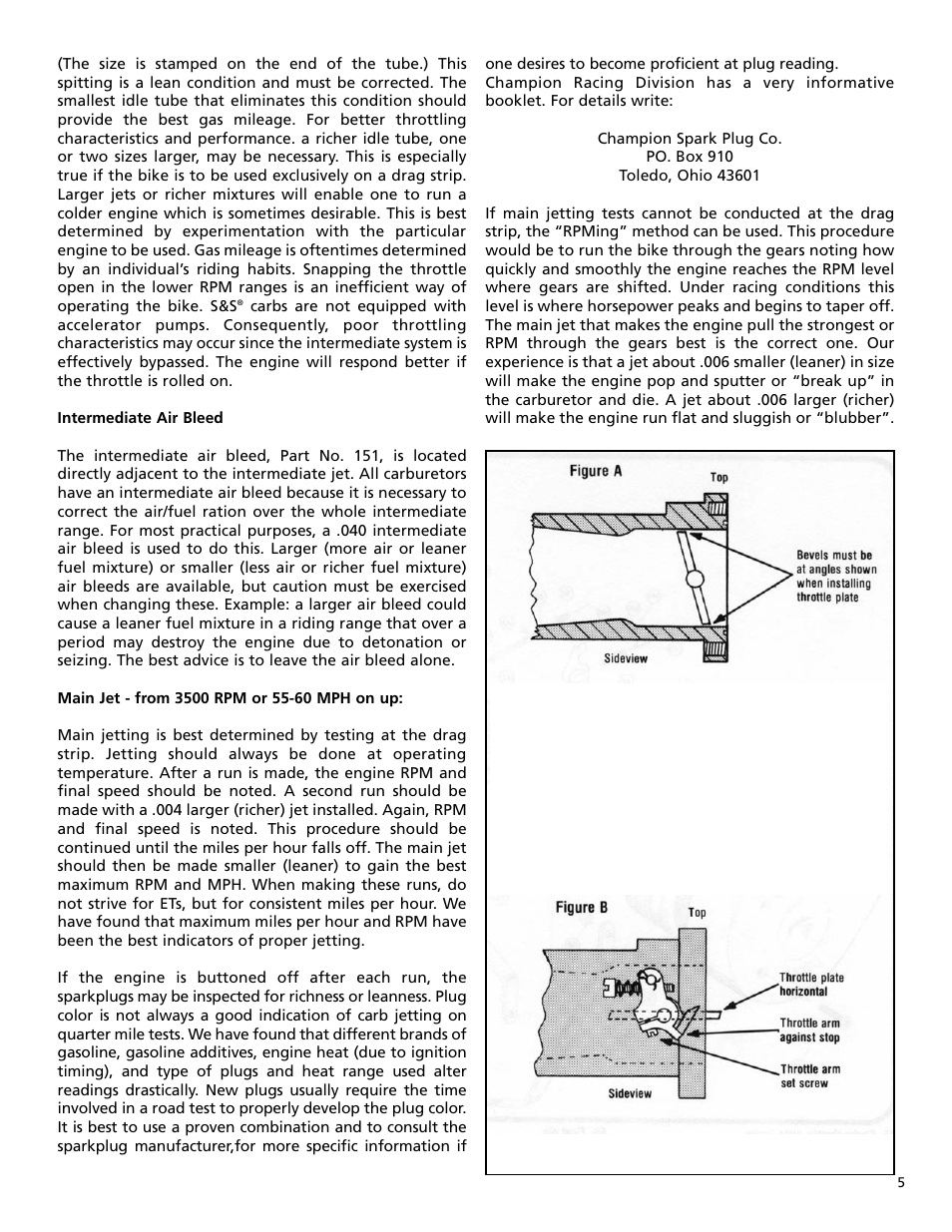 S&S Cycle MGL Carburetor User Manual | Page 5 / 8