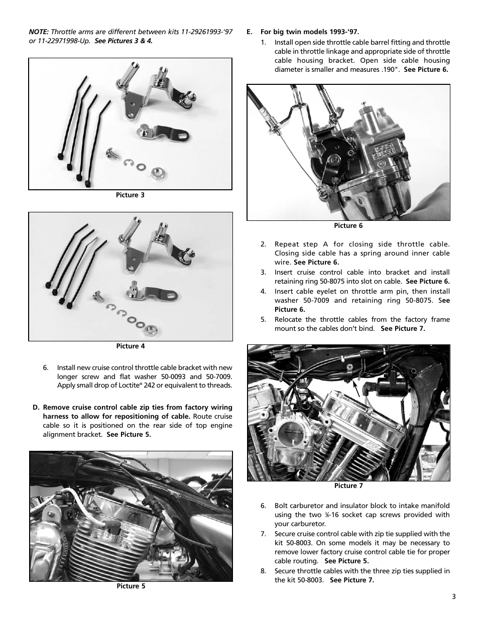 S&S Cycle Cruise Control Brackets for Super E & G Carburetors User Manual | Page 3 / 4