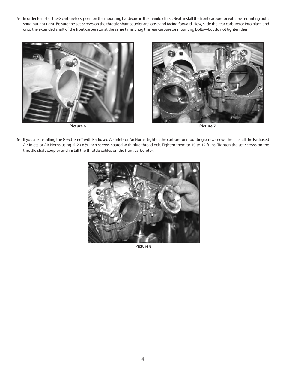 S&S Cycle G-Extreme Dual Carb Kit User Manual | Page 4 / 8