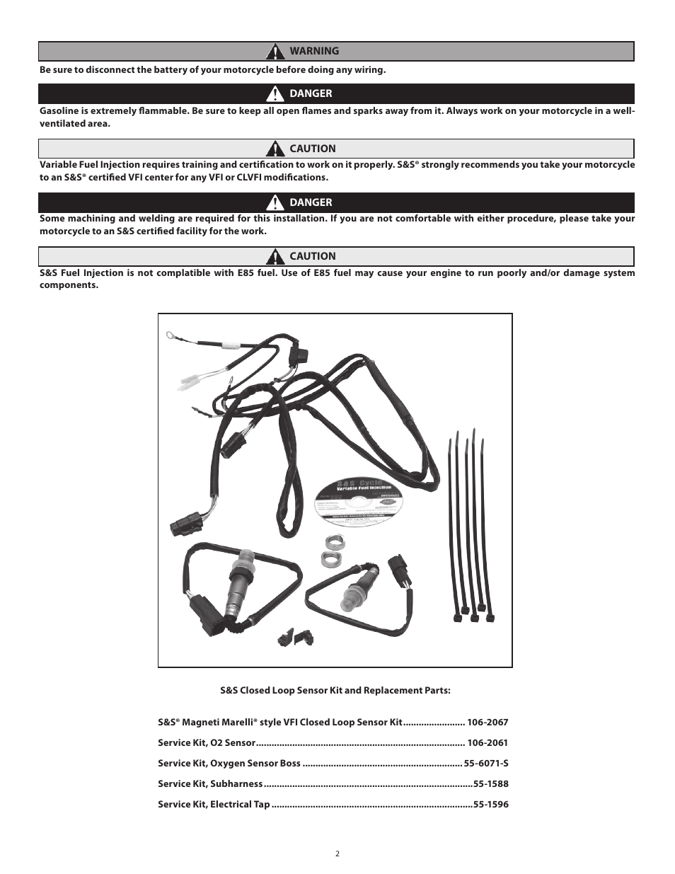 S&S Cycle Closed Loop Oxygen Sensor Kit for Magneti Marelli Style S&S Replacement Module User Manual | Page 2 / 6