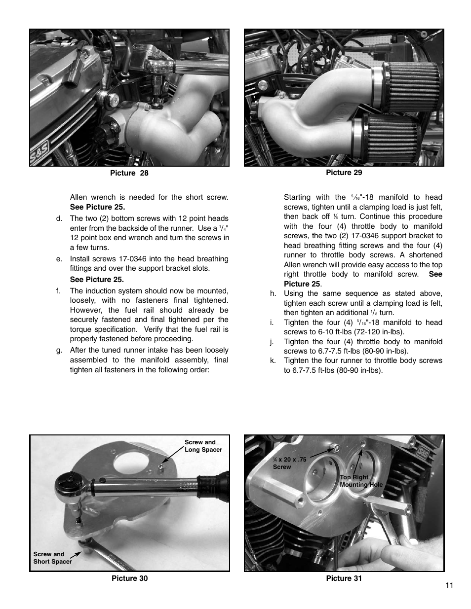 S&S Cycle VFI Induction System User Manual | Page 11 / 16