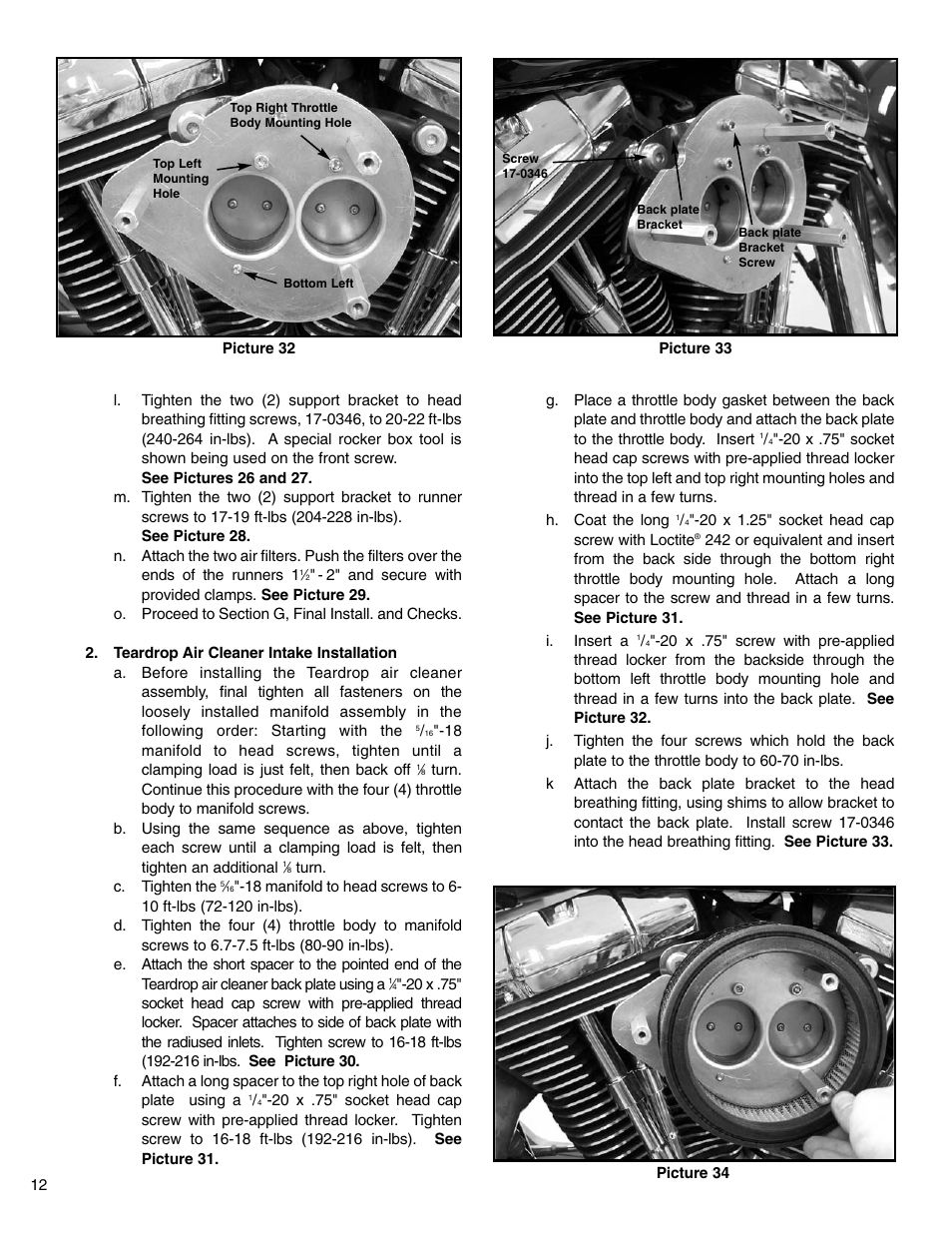 S&S Cycle VFI Induction System User Manual | Page 12 / 16