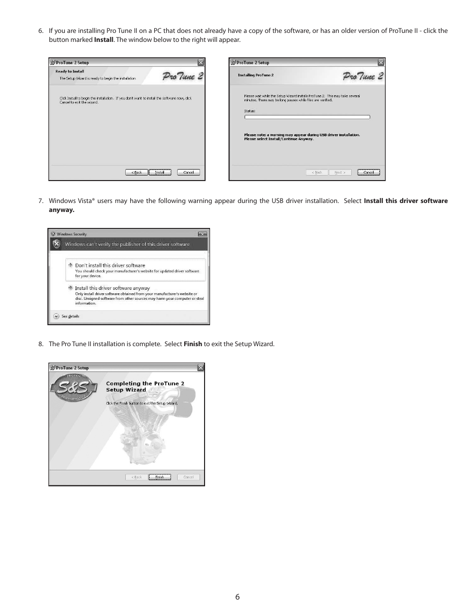 S&S Cycle VFI Module and Pro Tune II Software User Manual | Page 6 / 16