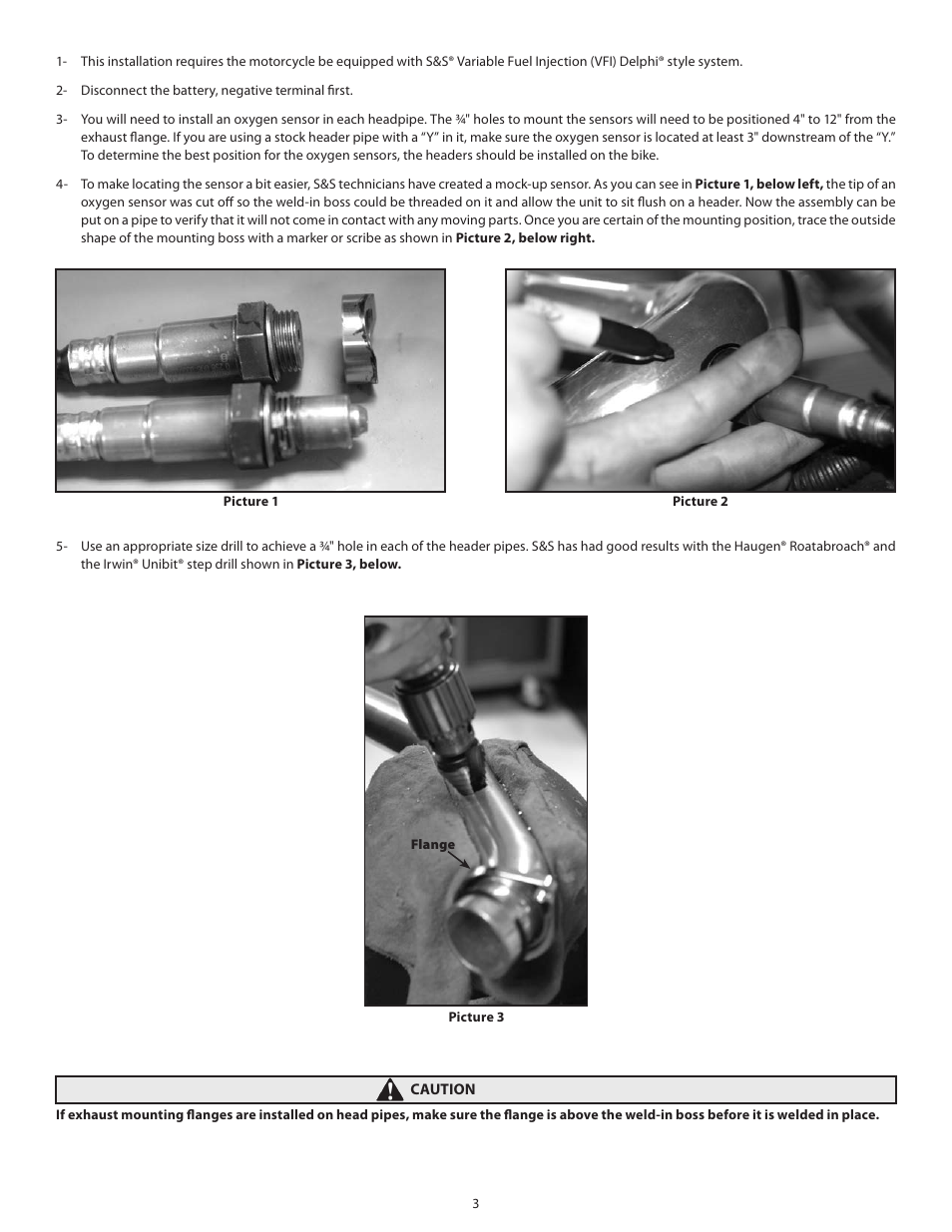 S&S Cycle Closed Loop Oxygen Sensor Kit for Delphi Style S&S Replacement Module User Manual | Page 3 / 8