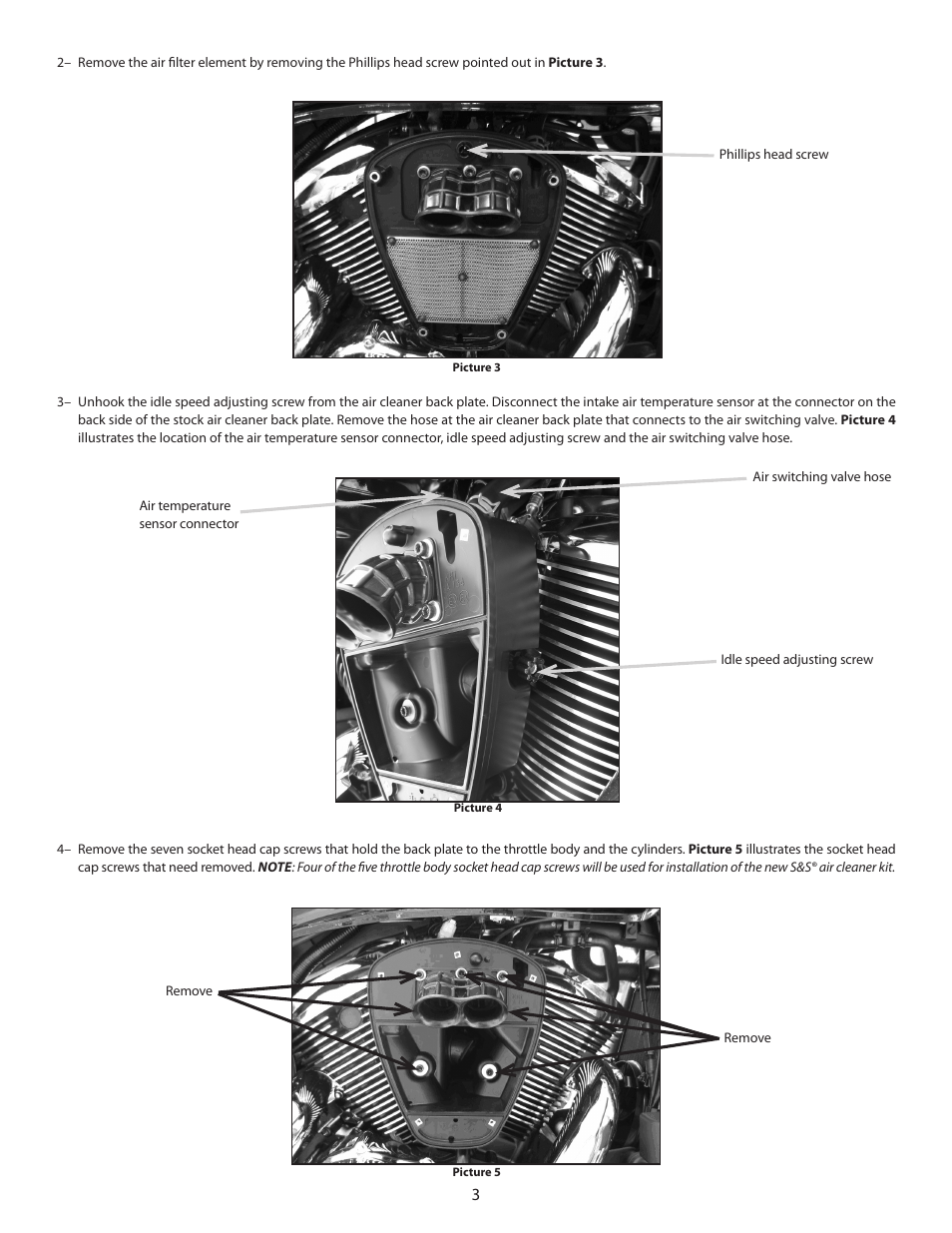 S&S Cycle Teardrop Air Cleaner Kit PN 106-3738 for 2006-2008 Kawasaki Vulcan 900 Motorcycles User Manual | Page 3 / 8