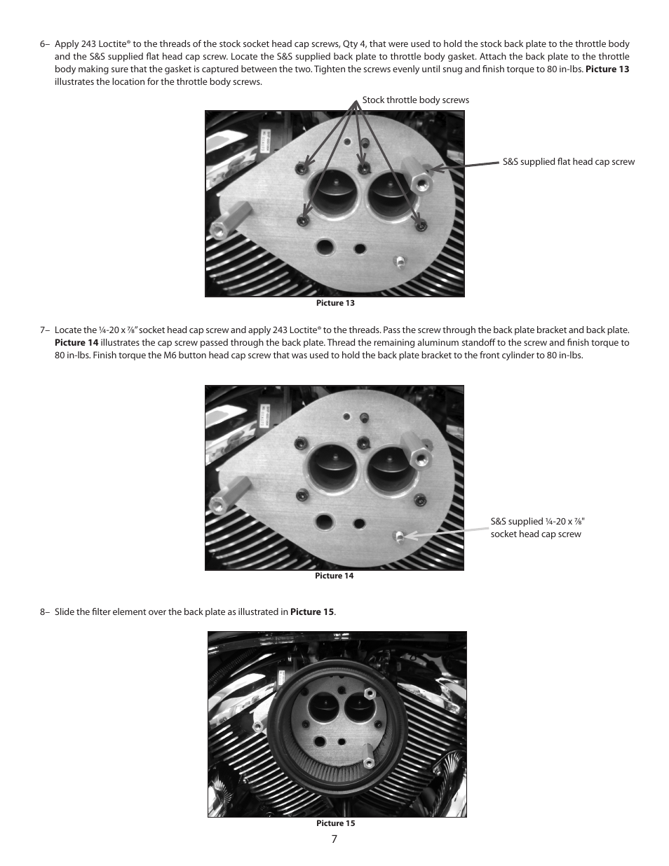 S&S Cycle Teardrop Air Cleaner Kit PN 106-3738 for 2006-2008 Kawasaki Vulcan 900 Motorcycles User Manual | Page 7 / 8