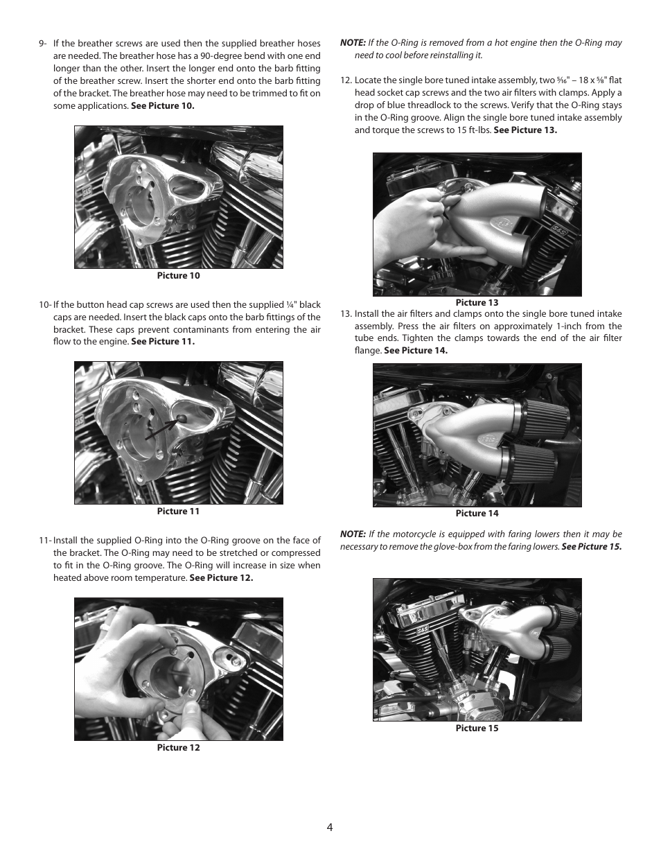 S&S Cycle Single Bore Tuned Induction System User Manual | Page 4 / 7