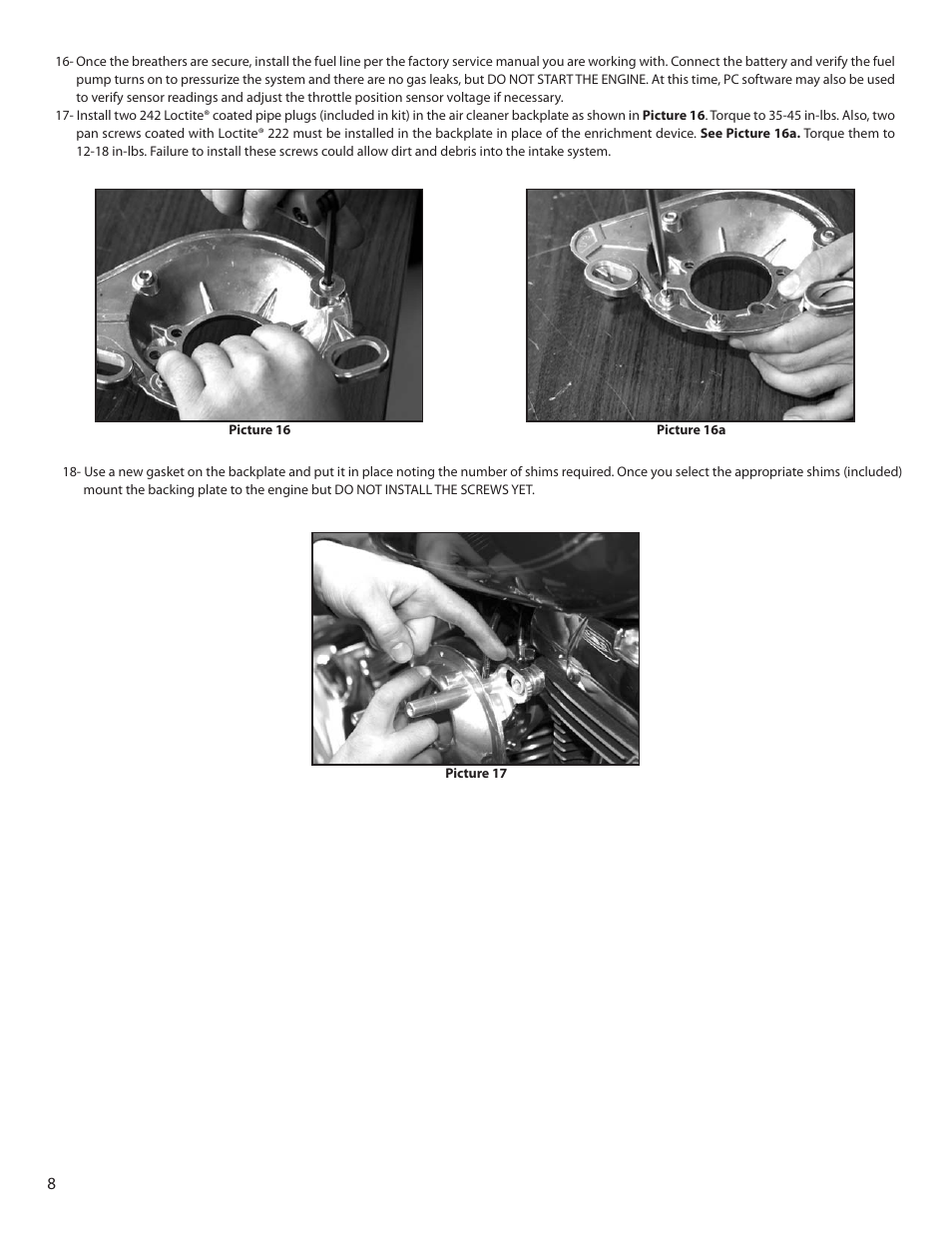 S&S Cycle Single Bore Induction System User Manual | Page 8 / 12