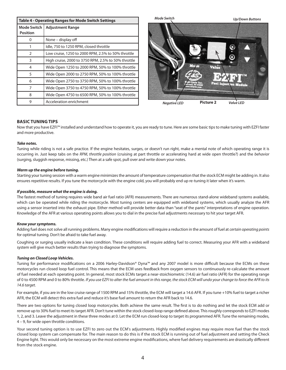 S&S Cycle EZFI User Manual | Page 4 / 4