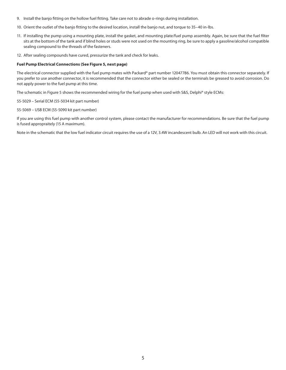 S&S Cycle In-Tank Fuel Pump User Manual | Page 5 / 8