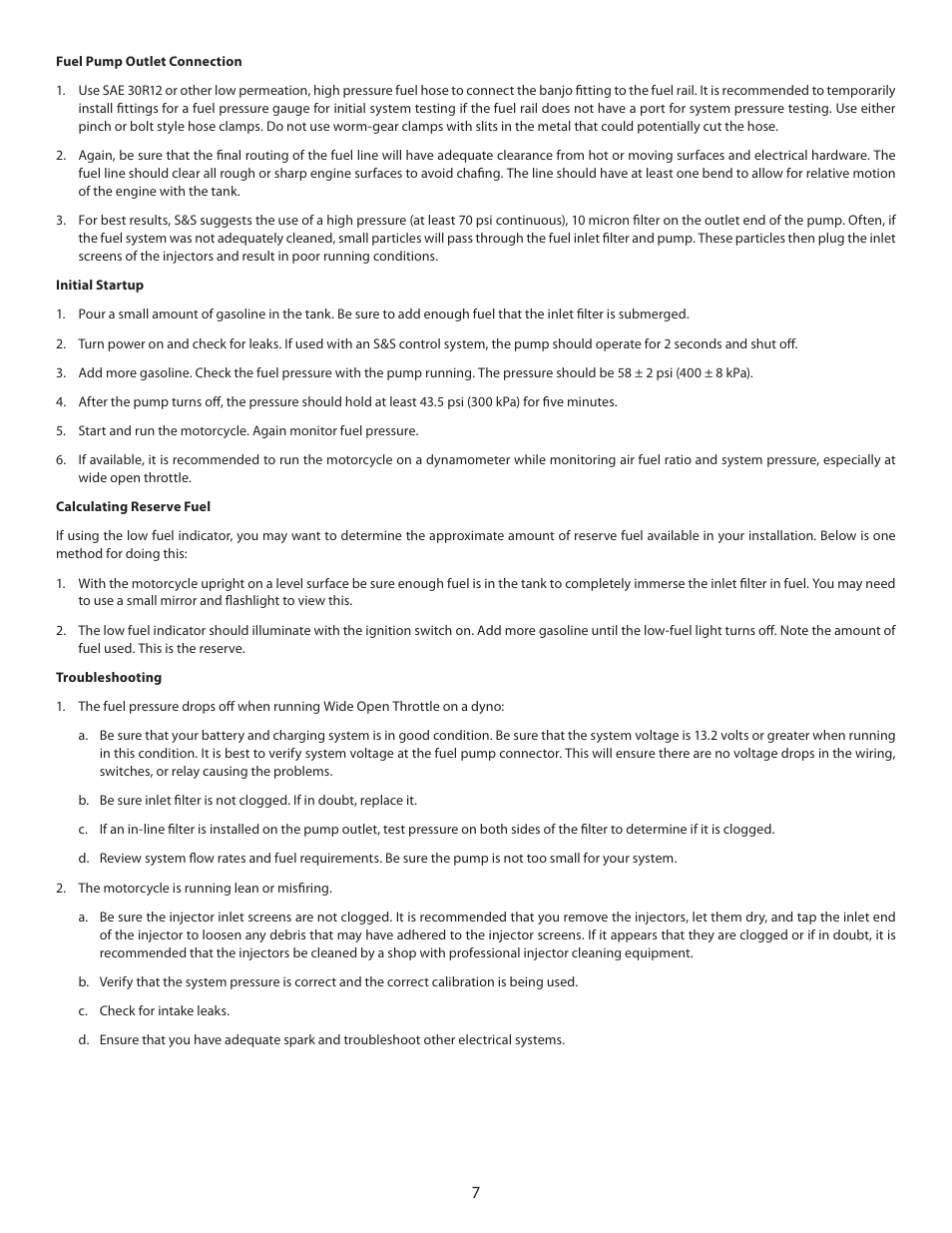 S&S Cycle In-Tank Fuel Pump User Manual | Page 7 / 8