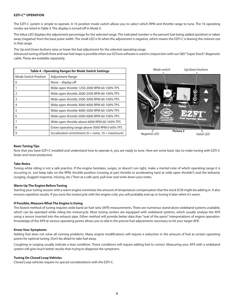 S&S Cycle EZFI-C User Manual | Page 4 / 4