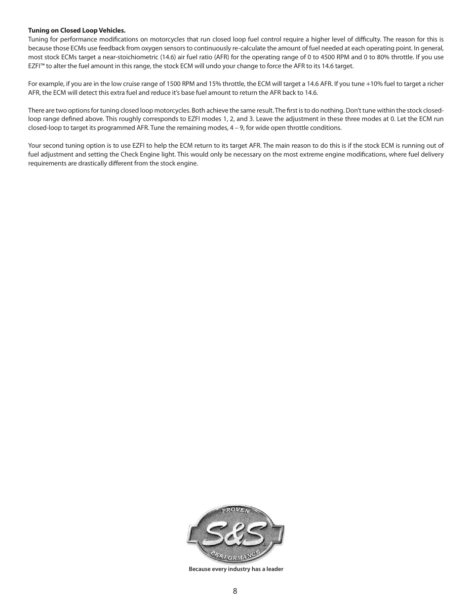 S&S Cycle EZFI on 2008-09 Touring Models User Manual | Page 8 / 8