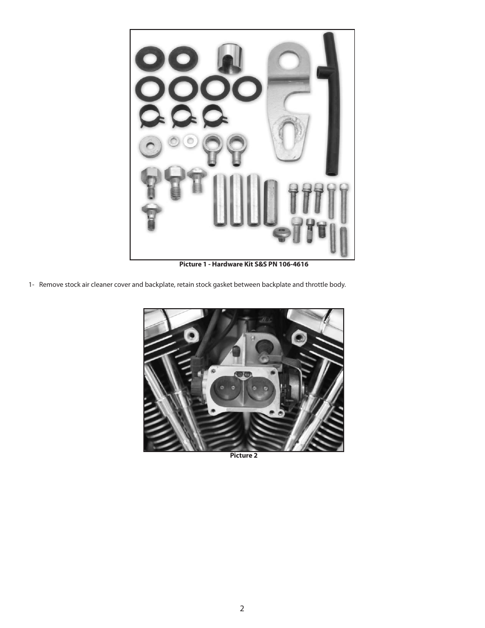 S&S Cycle Air Cleaner for 1995-2001 Big Twins with Magneti Marelli EFI User Manual | Page 2 / 8