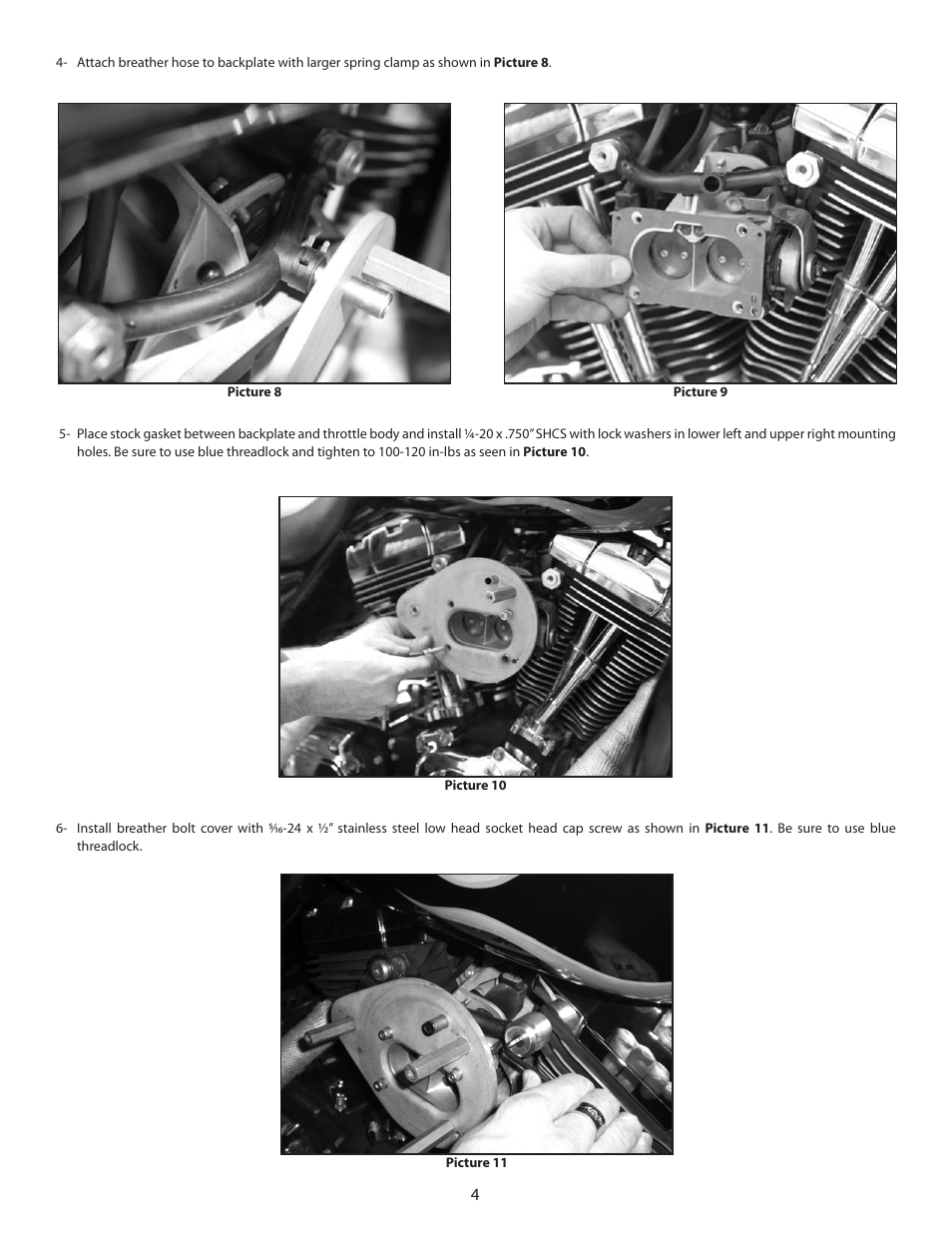 S&S Cycle Air Cleaner for 1995-2001 Big Twins with Magneti Marelli EFI User Manual | Page 4 / 8