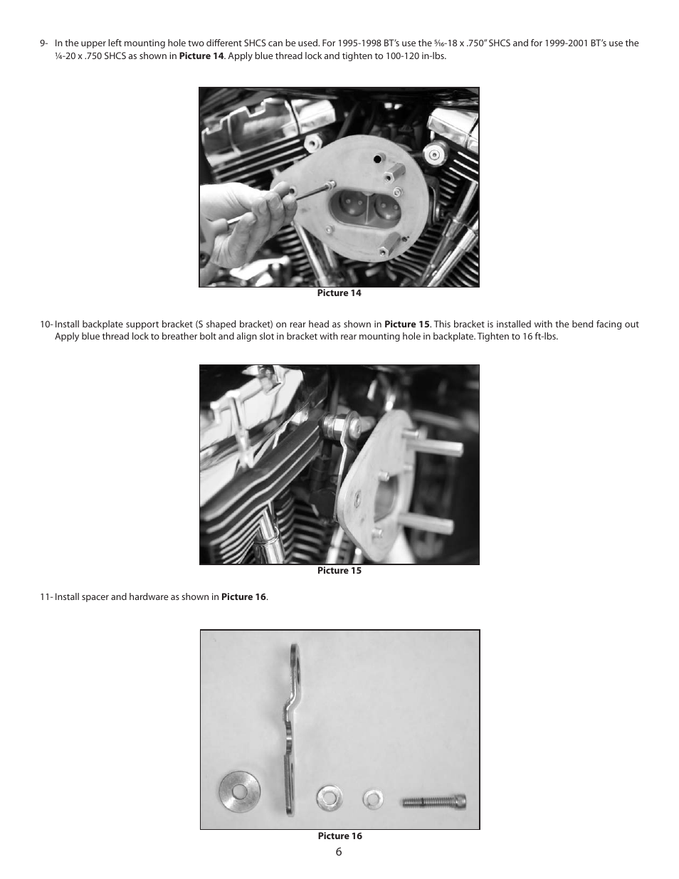 S&S Cycle Air Cleaner for 1995-2001 Big Twins with Magneti Marelli EFI User Manual | Page 6 / 8