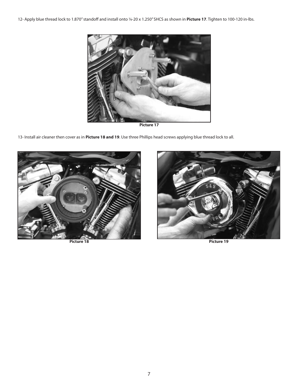 S&S Cycle Air Cleaner for 1995-2001 Big Twins with Magneti Marelli EFI User Manual | Page 7 / 8