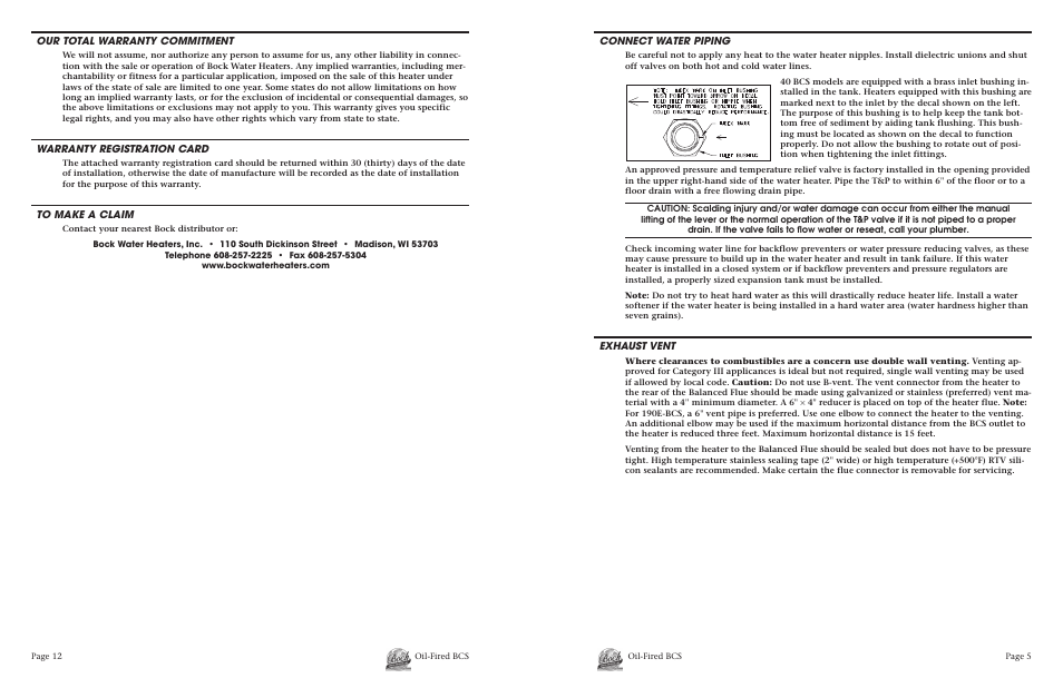 BCS Oil-Fired User Manual | Page 5 / 16