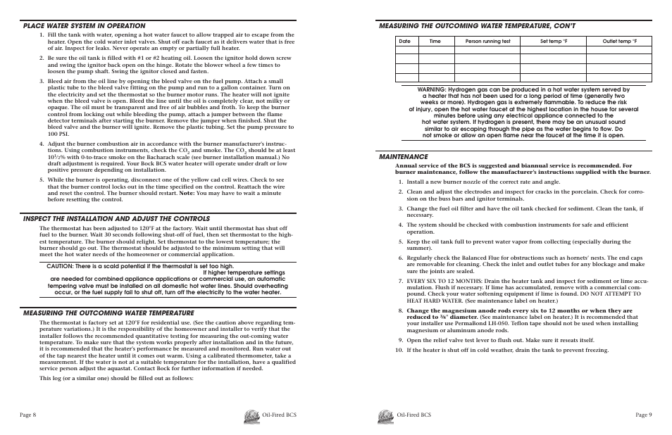 BCS Oil-Fired User Manual | Page 8 / 16
