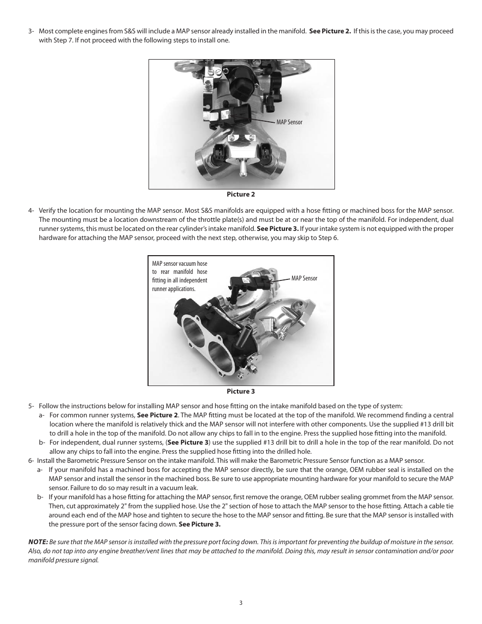 S&S Cycle Barometric Pressure Sensor Relocation Kit User Manual | Page 3 / 4