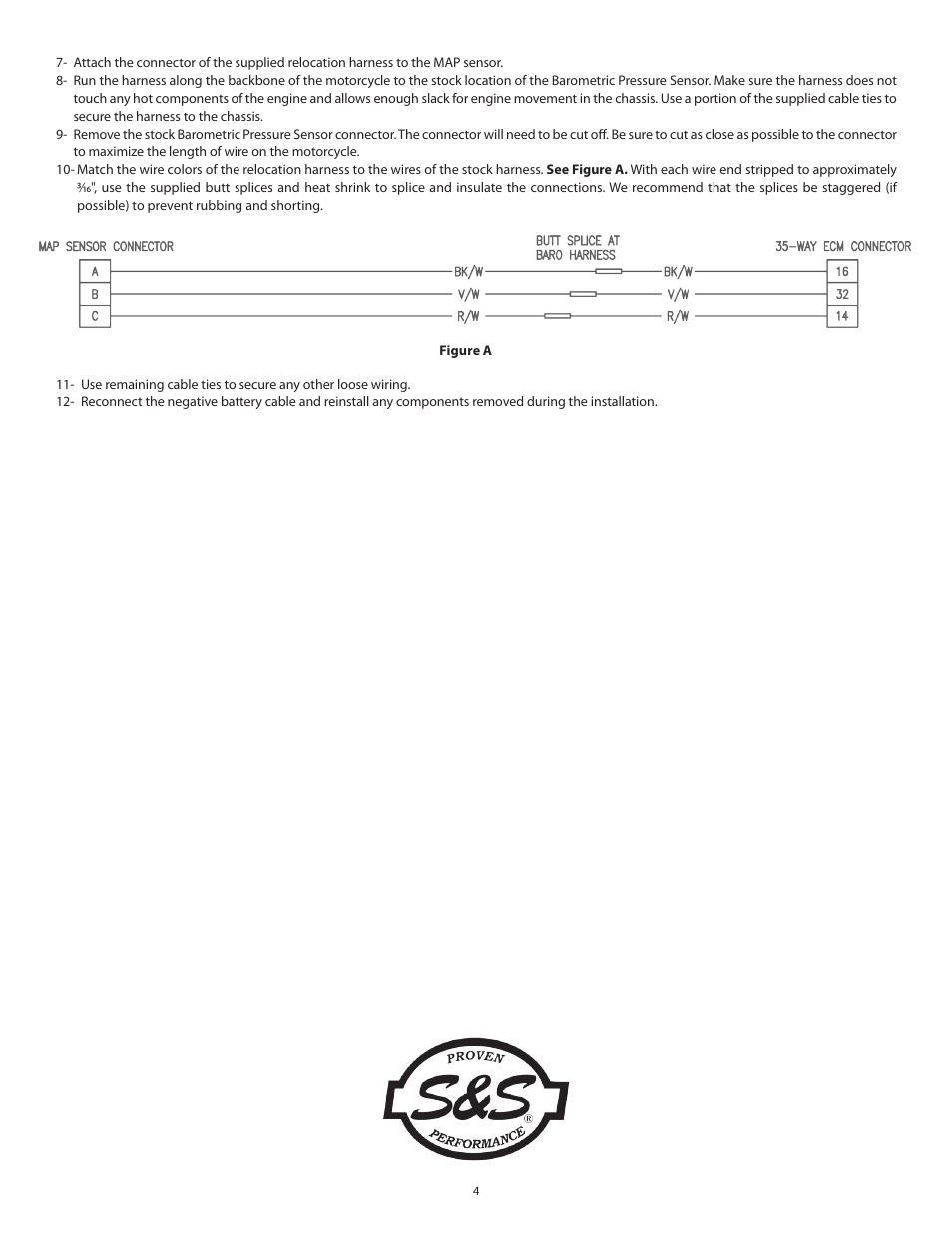 S&S Cycle Barometric Pressure Sensor Relocation Kit User Manual | Page 4 / 4