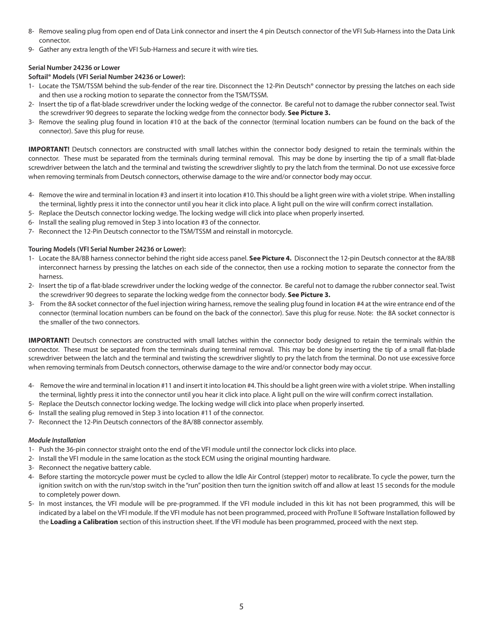 S&S Cycle Serial Delphi Style VFI (Variable Fuel Injection) Module and ProTune II Software User Manual | Page 5 / 14