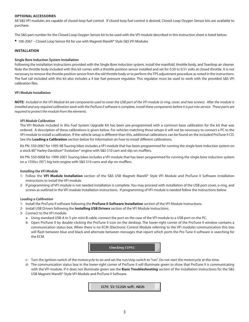 S&S Cycle Fuel System Upgrade Kit with Magneti Marelli Style VFI Module and Single Bore Throttle Body User Manual | Page 3 / 4