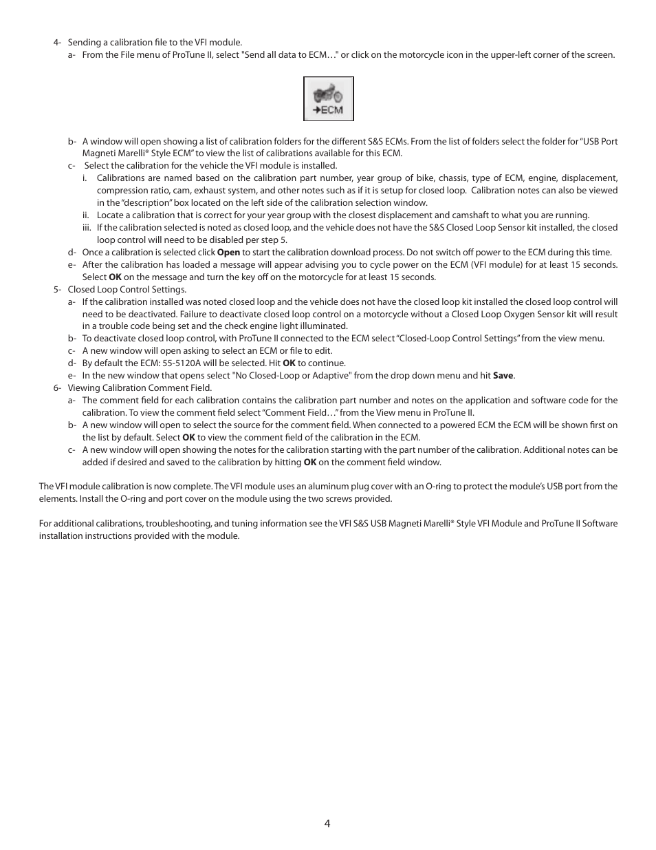 S&S Cycle Fuel System Upgrade Kit with Magneti Marelli Style VFI Module and Single Bore Throttle Body User Manual | Page 4 / 4